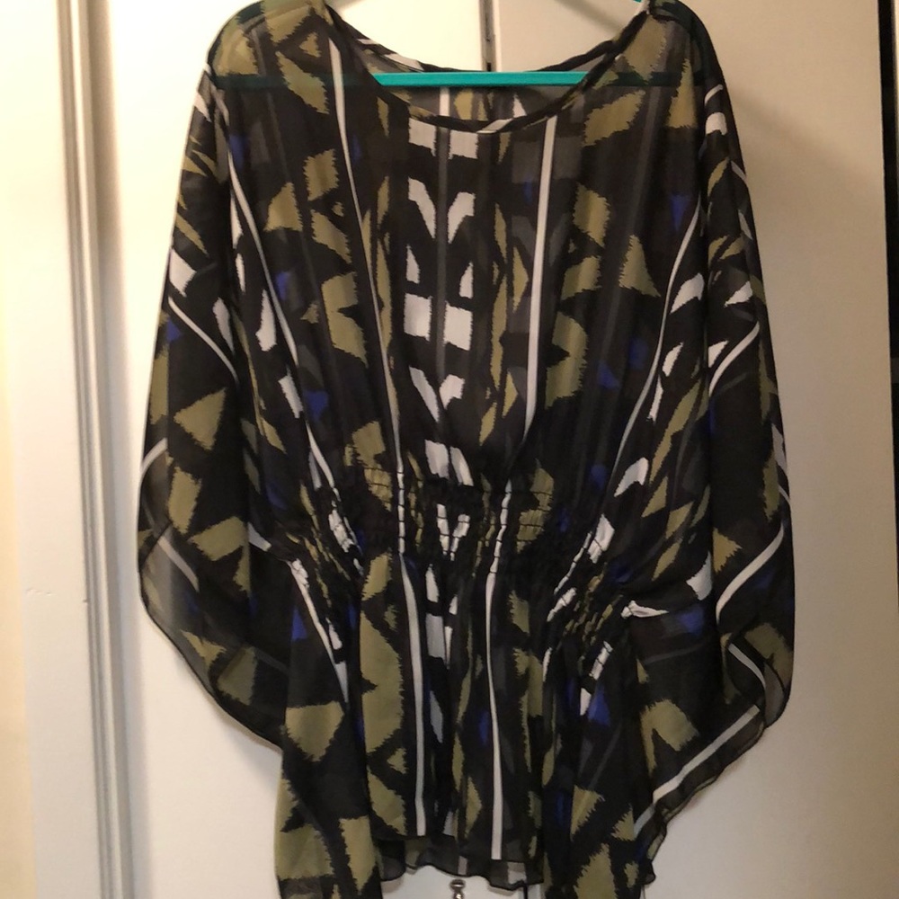 Sheer Green Patterned Blouse
